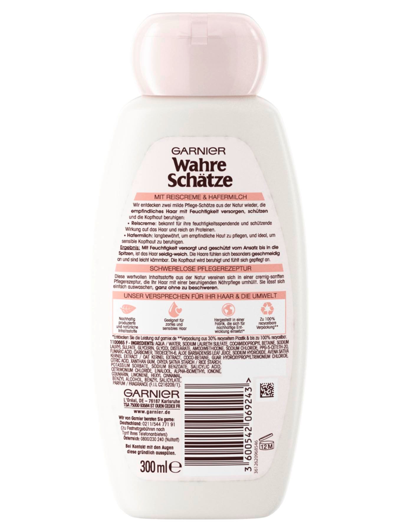 Beruhigendes-Shampoo-Wahre-Schaetze-Sanfte-Hafermilch-300ml-Rueckseite-Garnier-De-gross